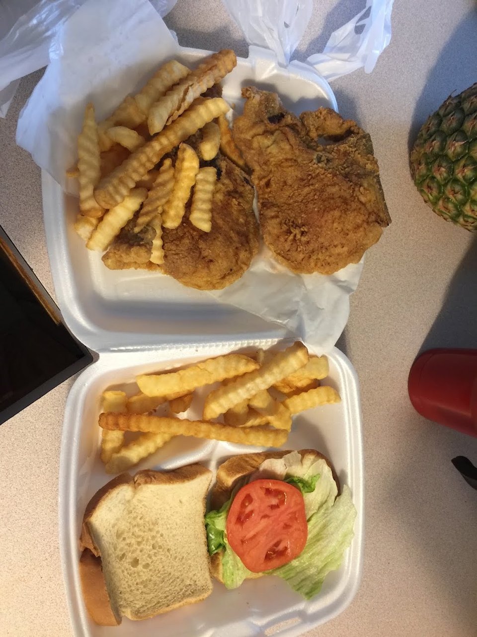 Pork Chop Sandwich with Fries to Go
